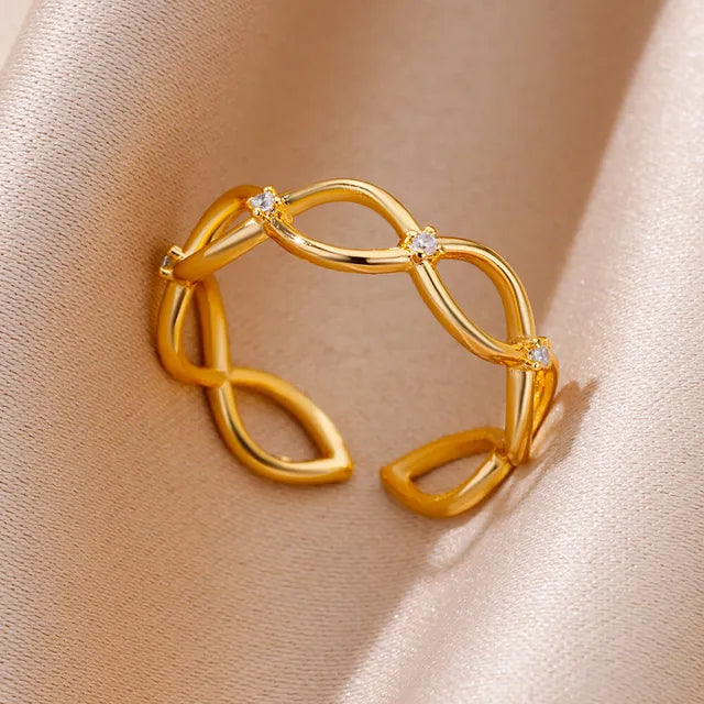 Everly - Aranyszínű gyűrű cirkónia kövekkel